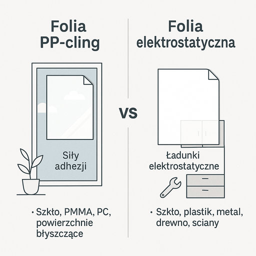 Folia PP-cling a folia elektrostatyczna – czym się różnią i którą wybrać?
