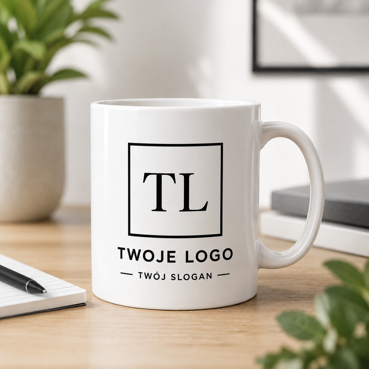 Kubek z nadrukiem 330 ml z gotowego projektu zdjęcie logo prezent