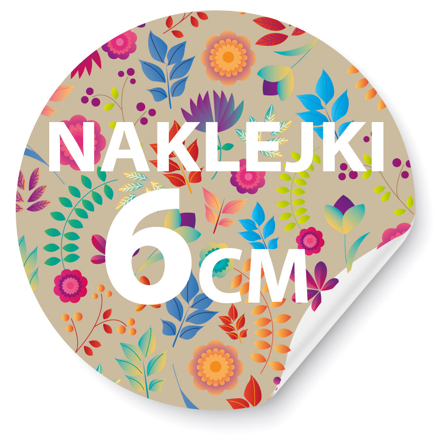 NAKLEJKI, ETYKIETY Z logo Firmy Wlepki 6cm 100szt