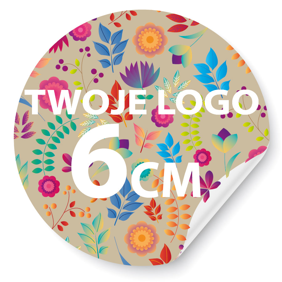 NAKLEJKI, ETYKIETY Z logo Firmy Wlepki 6cm 100szt