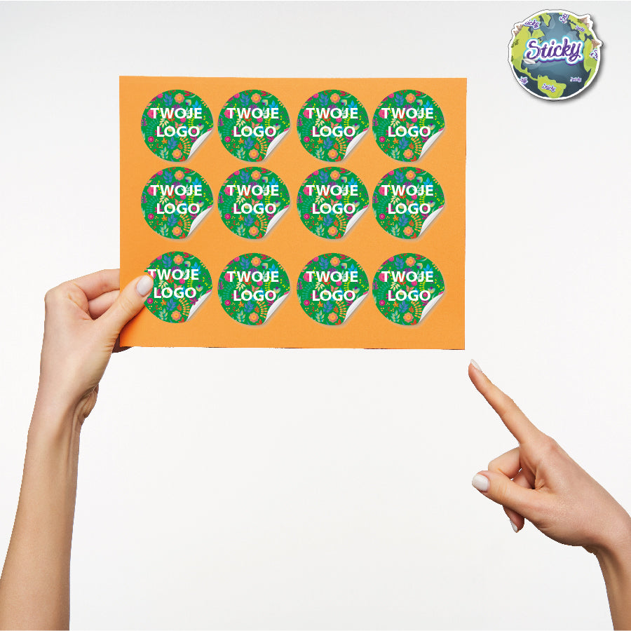 NAKLEJKI, ETYKIETY Z logo Firmy Wlepki 6cm 100szt