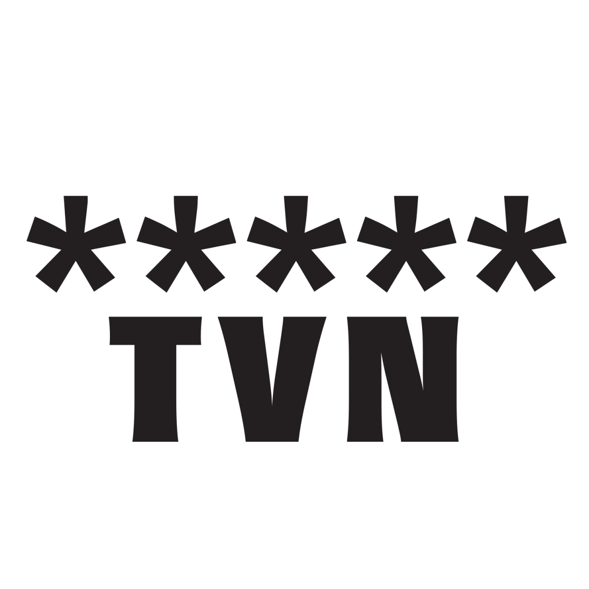 Naklejka ***** TVN na auto samochód WYTRZYMAŁA FOLIA SAMOCHODOWA 10 cm
