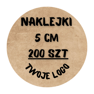 Naklejki Z TWOIM NADRUKIEM Okrągłe x200 LOGO NAPIS ETYKIETA 5 CM papier