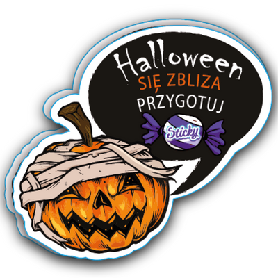 Naklejki Halloween twarz dynia ozdoba PREZENT Sticky Pirk Spark