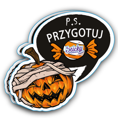 Naklejki Halloween twarz dynia ozdoba na imprezę Sticky Pirk Spark