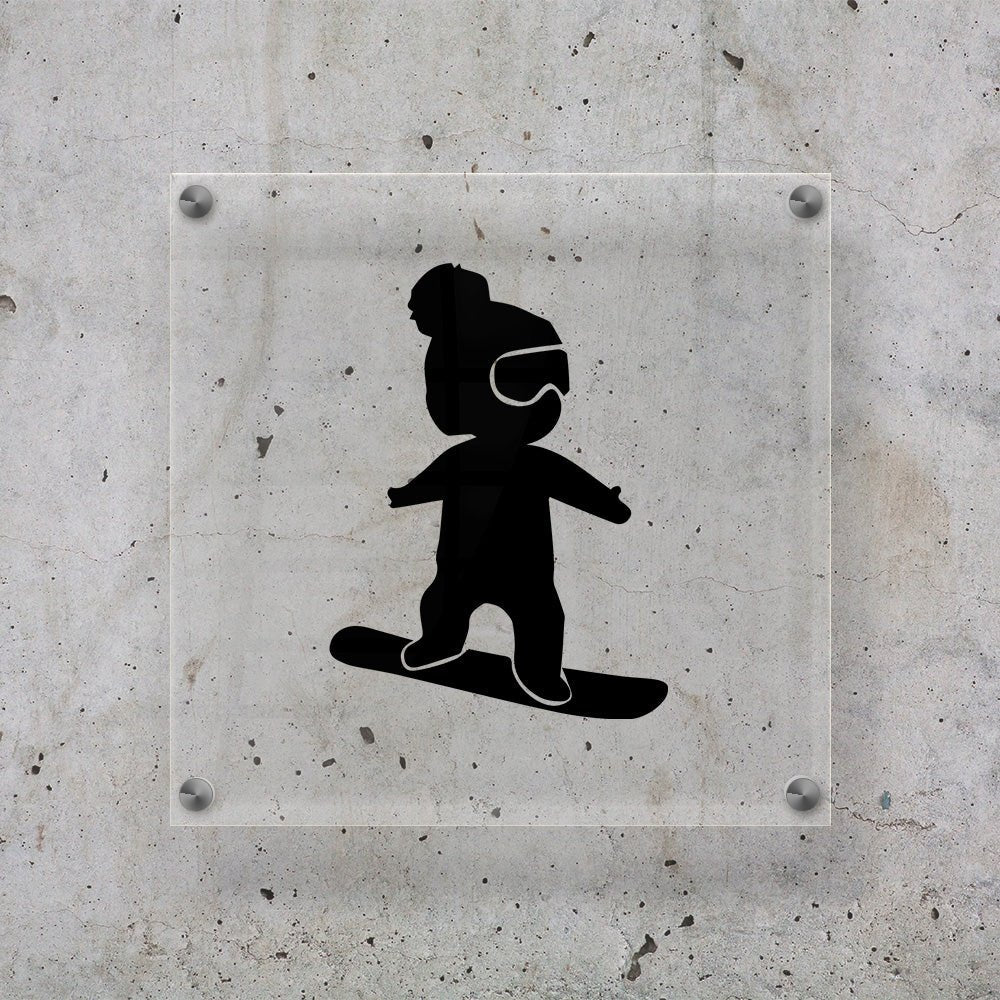 BABY SNOWBOARD Naklejka do auta czarna Sticky Studio