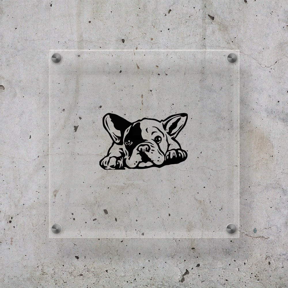 BULDOG pies Naklejka do auta wodoodporna czarna Sticky Studio
