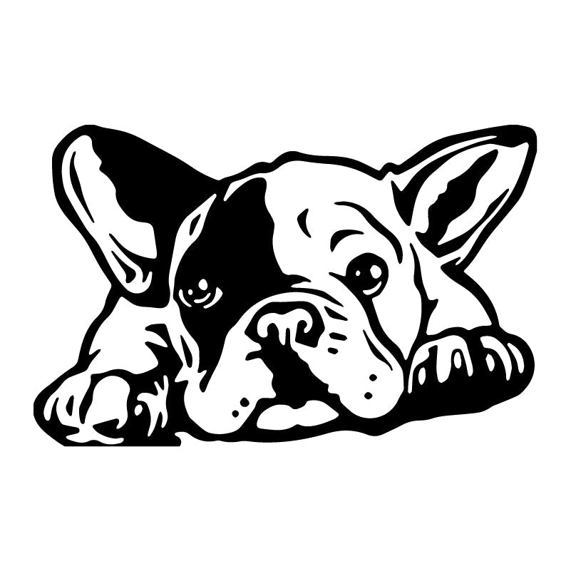 BULDOG pies Naklejka do auta wodoodporna czarna Sticky Studio