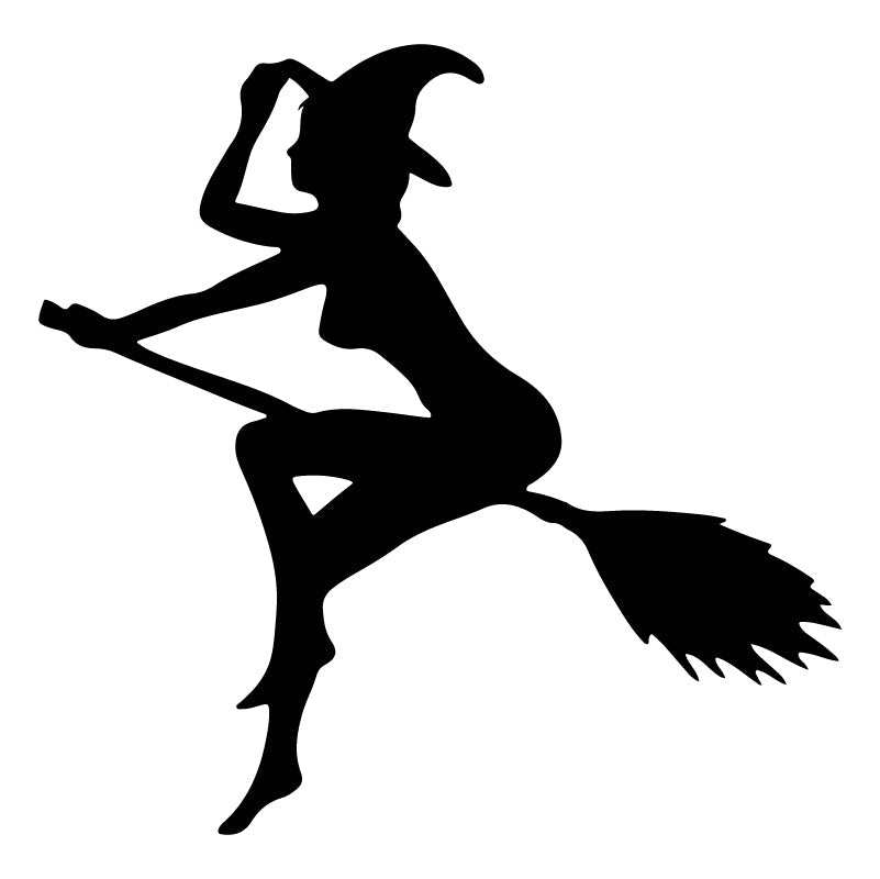 CZAROWNICA na miotle Naklejka do samochodu czarna Sticky Studio