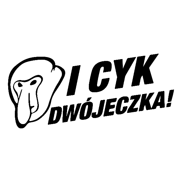 I CYK DWÓJECZKA Naklejka na szybę samochodu czarna Sticky Studio