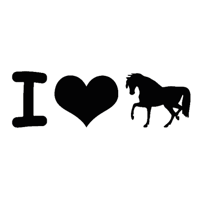 I LOVE HORSE Naklejka do auta czarna Sticky Studio