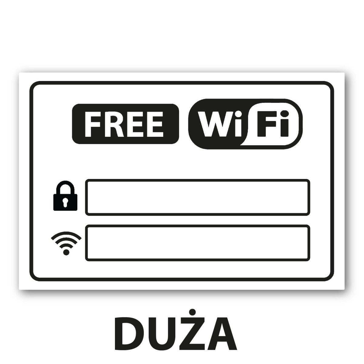 Naklejka informacyjna FREE WIFI biała znak 30x20