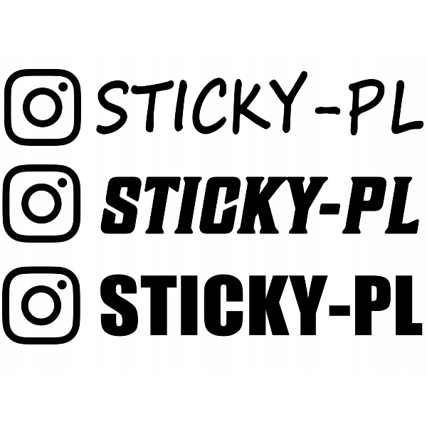 Naklejka INSTAGRAM z własnym nickiem, loginem Sticky Studio