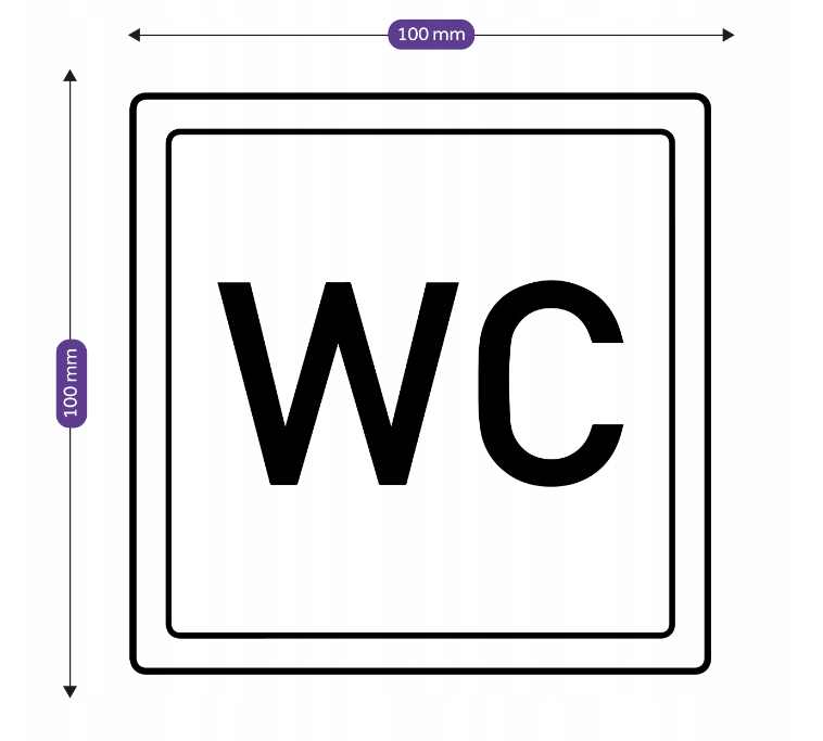 Naklejka na drzwi WC toaleta 100x100 mm 5 szt Sticky Studio