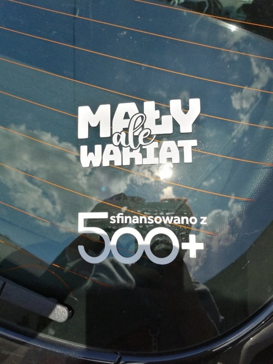 Naklejka na samochód sfinansowano z 500+ PiS Sticky Studio