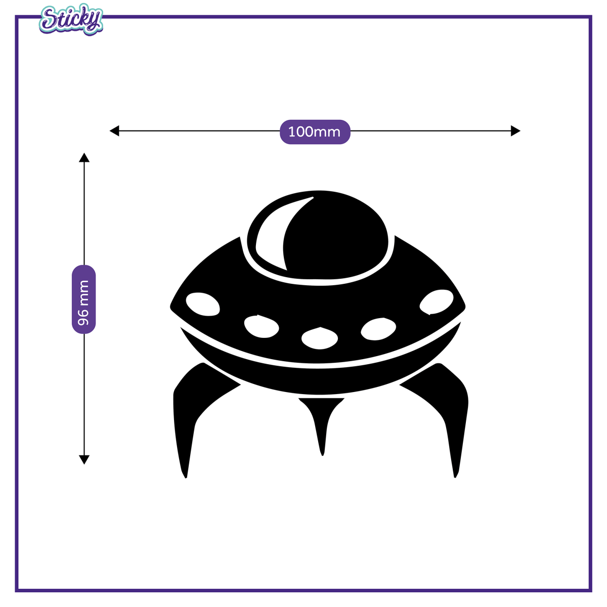 Naklejka na samochód UFO statek kosmitów Sticky Studio