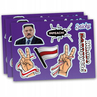 Naklejki Białoruś na auto, kubek, laptop MIX 7 szt Sticky Studio
