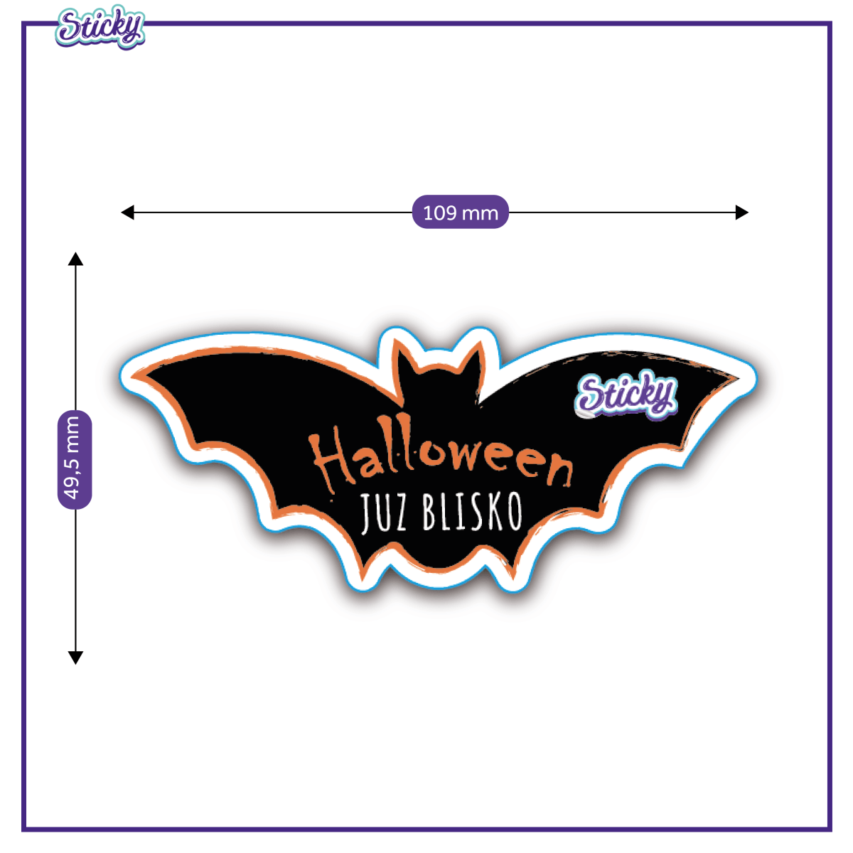 Naklejki Halloween Nietoperz zamiast cukierków Sticky Pirk Spark