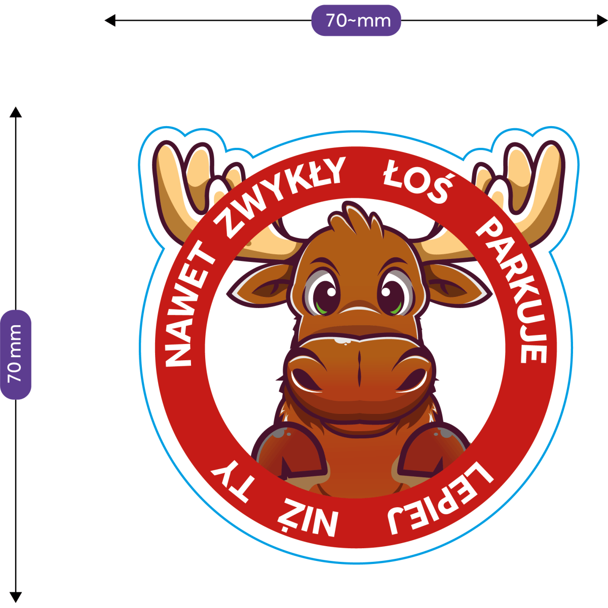 Naklejki karne - wlepy wodoodporne karny łoś na samochód 50 sztuk Sticky Studio