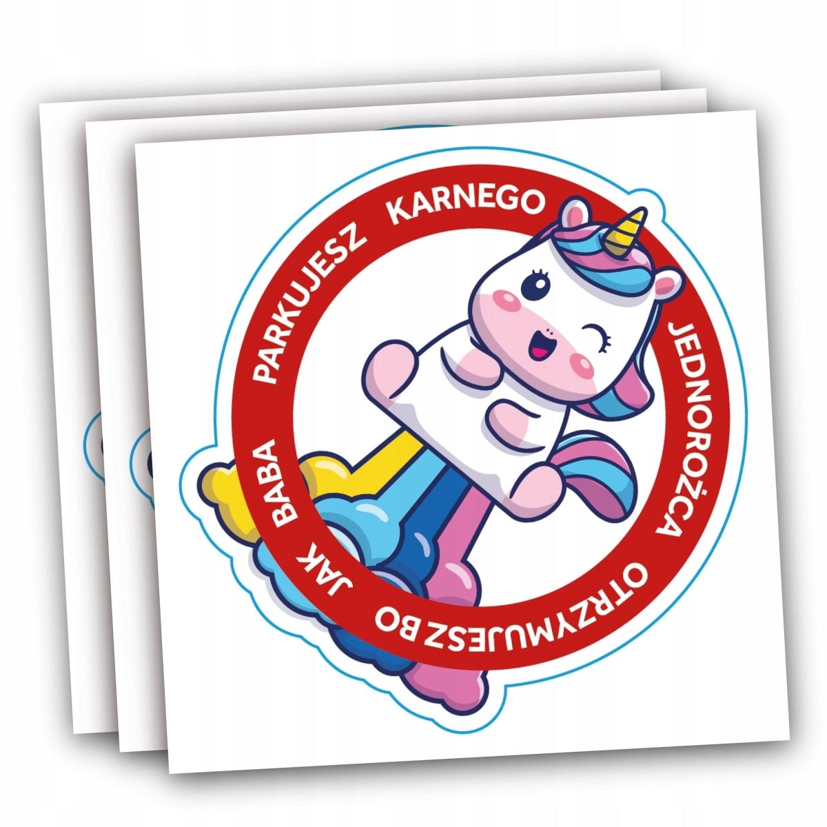 Naklejki karne - wlepy wodoodporne parkujesz jak baba 50 sztuk Sticky Studio