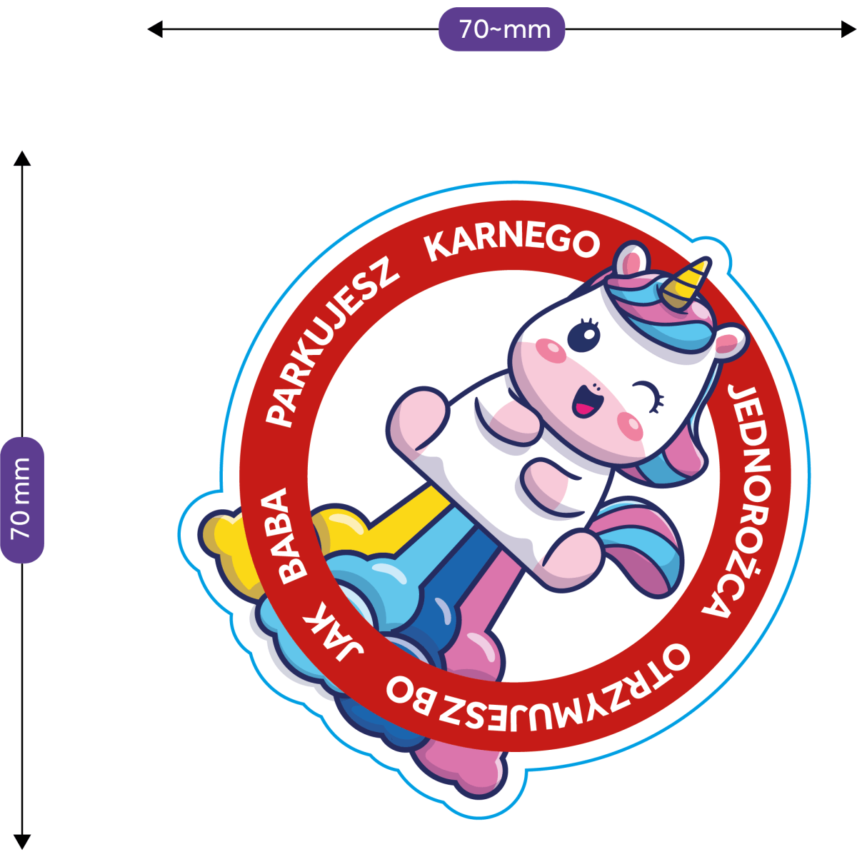 Naklejki karne - wlepy wodoodporne parkujesz jak baba 50 sztuk Sticky Studio