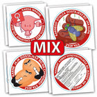 NAKLEJKI KARNE za ze parkowanie jaja, kupa, wagina, mandat na auto MIX 50 sztuk Sticky Studio