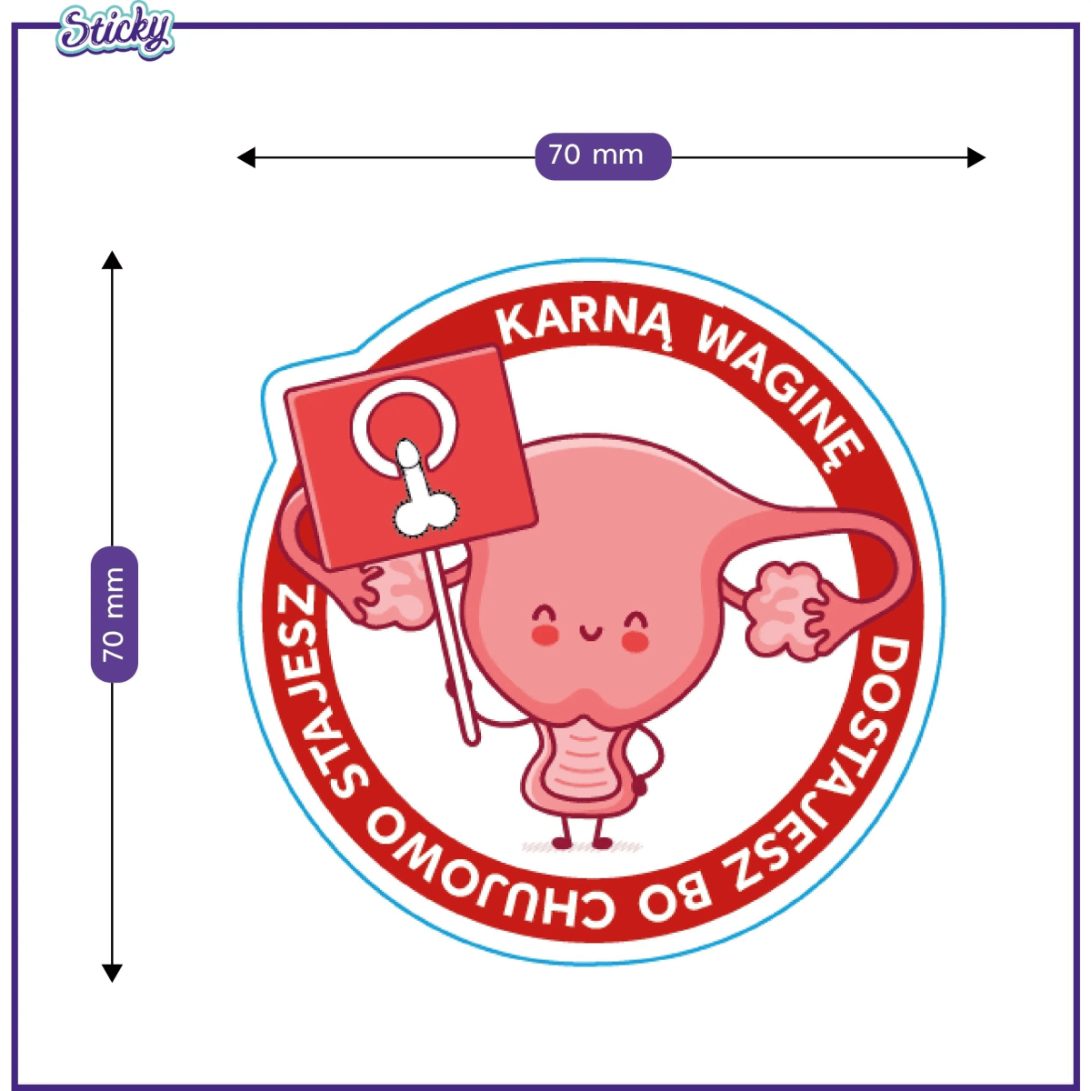 Naklejki karne za ze parkowanie KARNA WAGINA wodoodporne 50 sztuk Sticky Studio