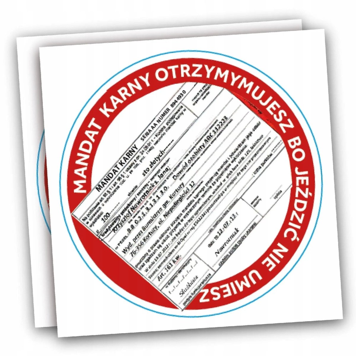 Naklejki karne za ze parkowanie MANDAT KARNY wodoodporne 50 sztuk Sticky Studio