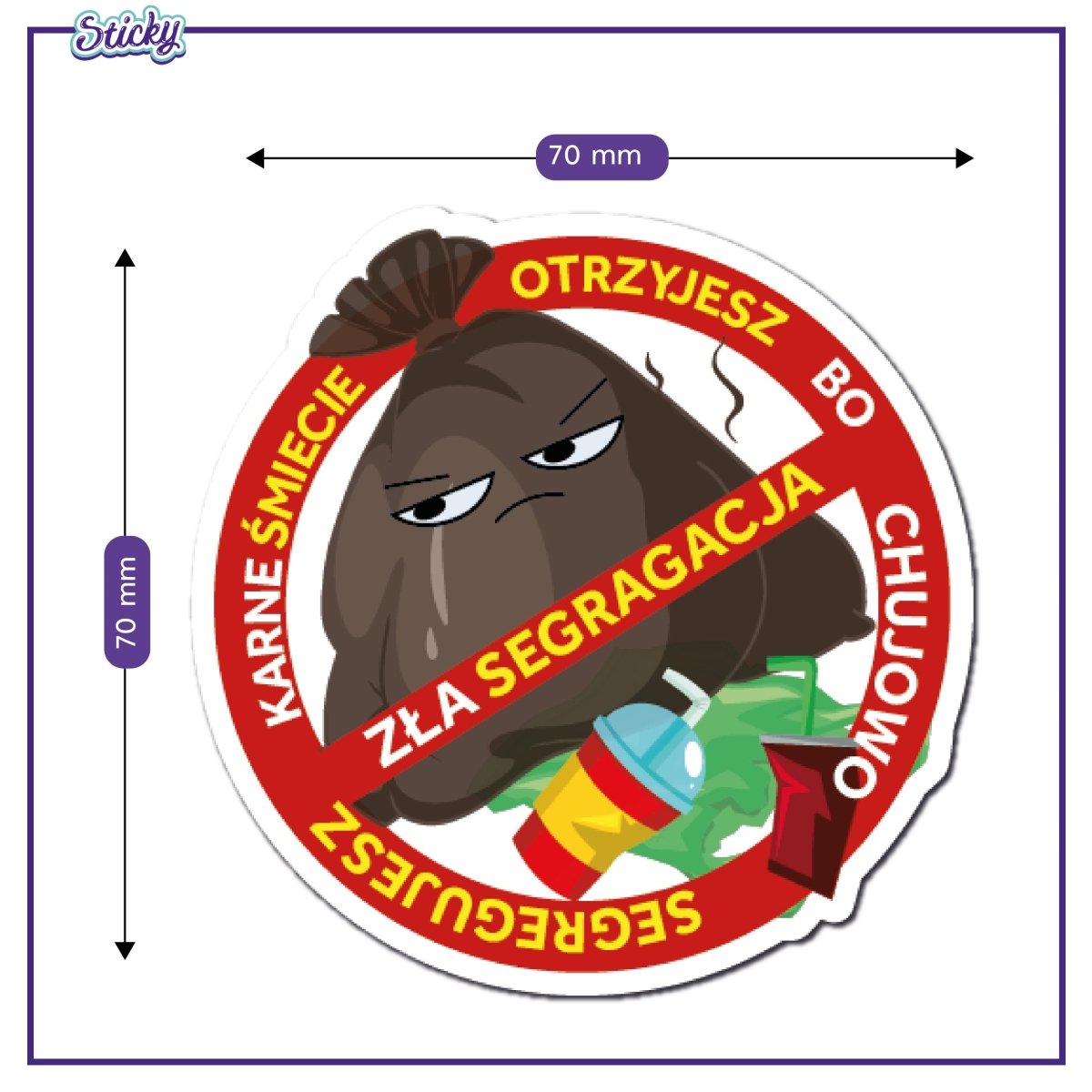 Naklejki karne za złe parkowanie śmieszne karna segregacja 50 sztuk Sticky Studio