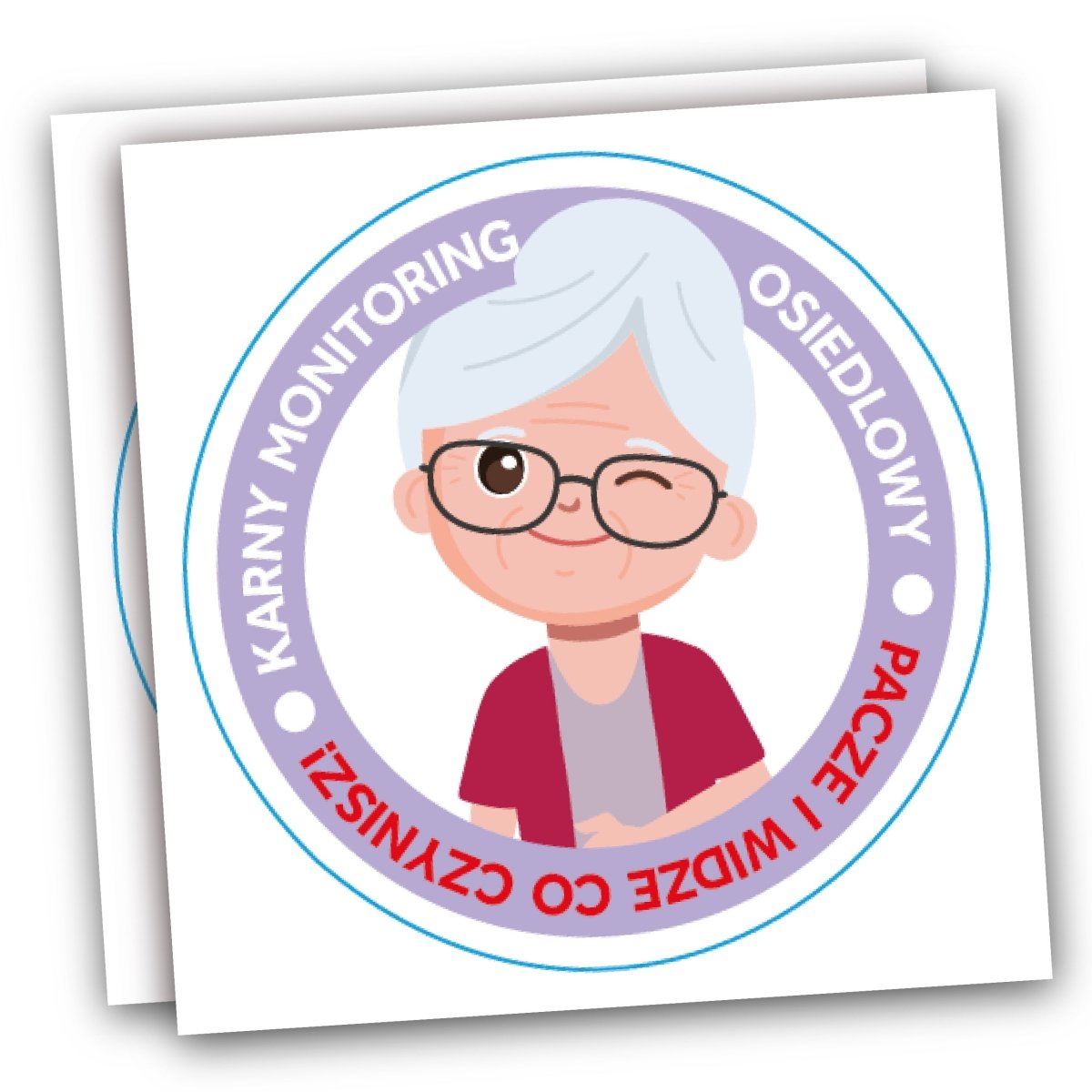Naklejki karne za złe parkowanie śmieszne karny monitoring babcia 50 sztuk Sticky Studio