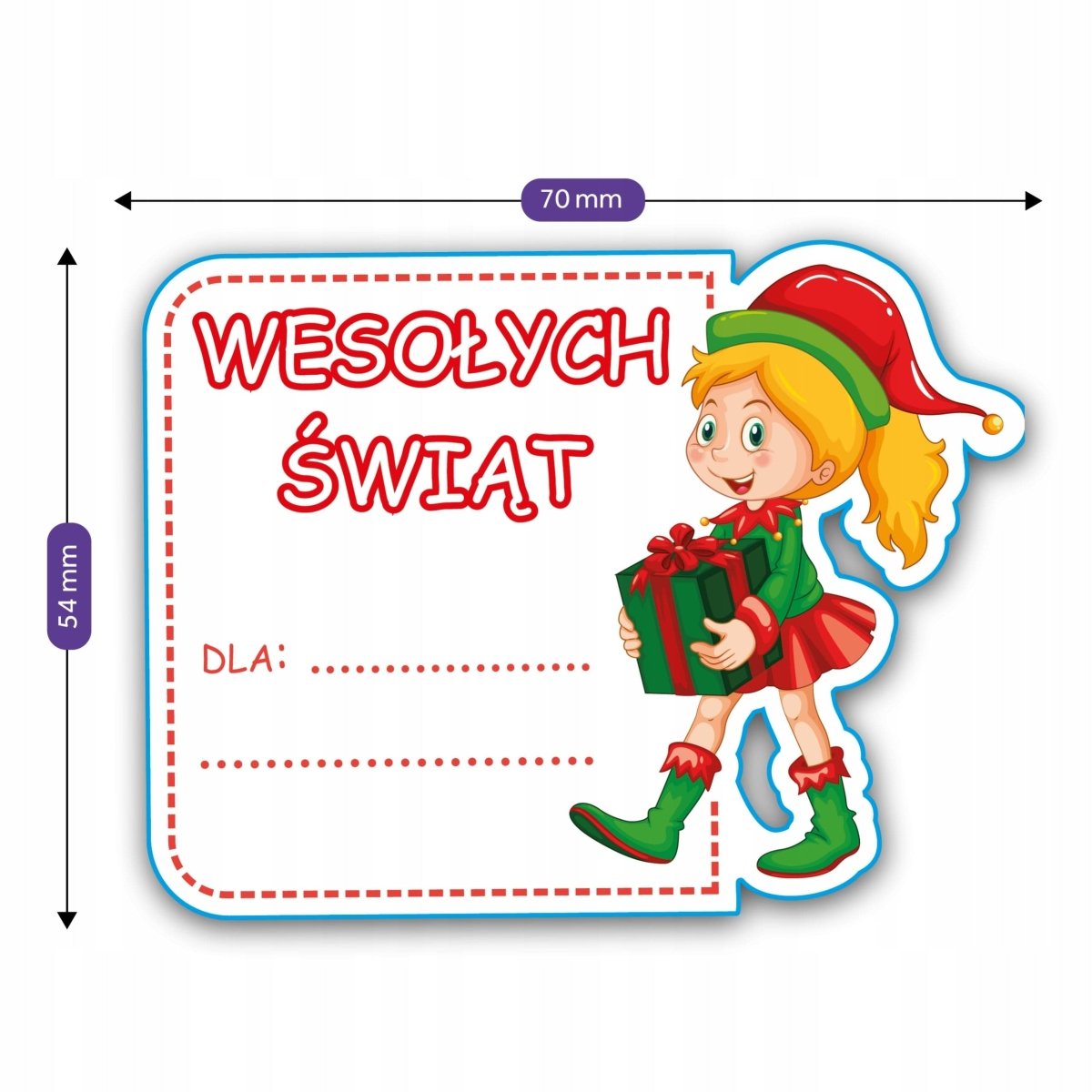 Naklejki świąteczne na prezenty Boże Narodzenie Elf wodoodporne 10 sztuk Sticky Studio