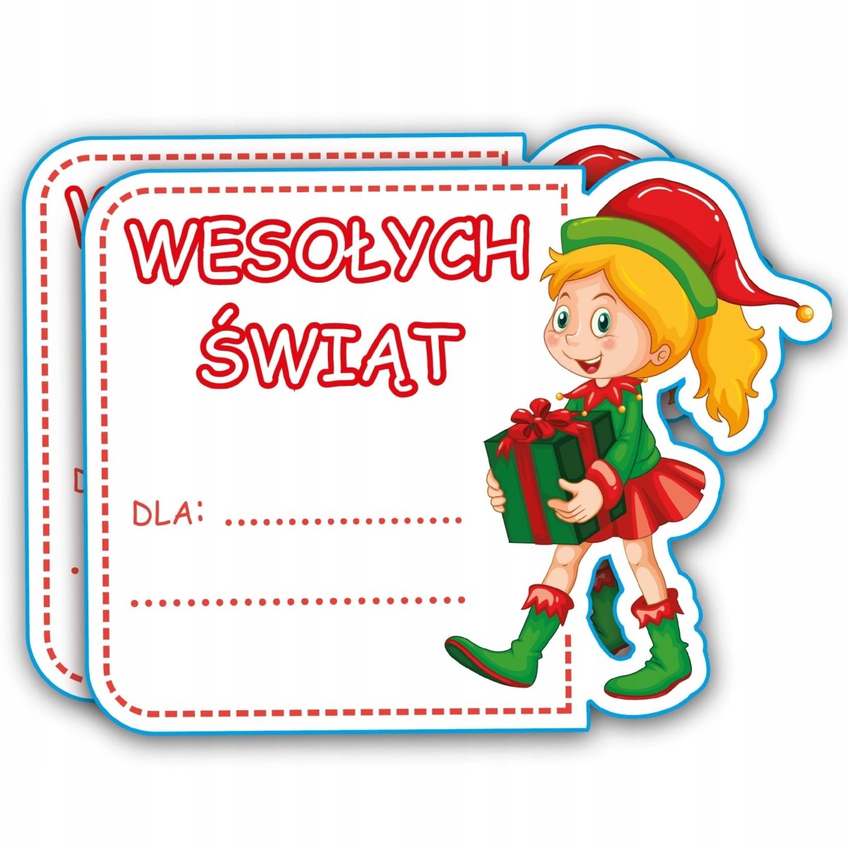 Naklejki świąteczne na prezenty Boże Narodzenie Elf wodoodporne 10 sztuk Sticky Studio