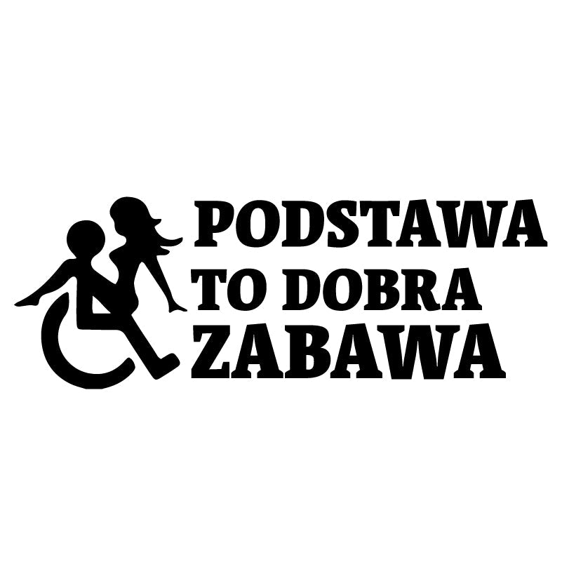 PODSTAWA TO DOBRA ZABAWA Naklejka na szybę busa czarna Sticky Studio