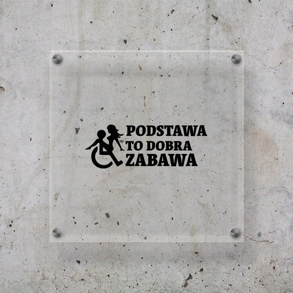 PODSTAWA TO DOBRA ZABAWA Naklejka na szybę busa czarna Sticky Studio