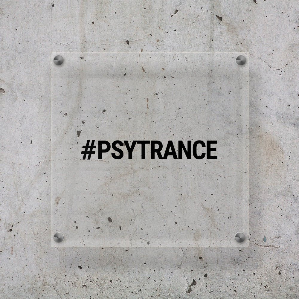 #PSYTRANCE festiwal Naklejka wodoodporna czarna Sticky Studio