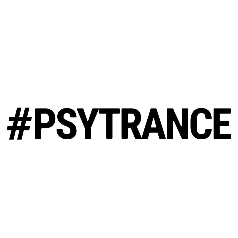 #PSYTRANCE festiwal Naklejka wodoodporna czarna Sticky Studio