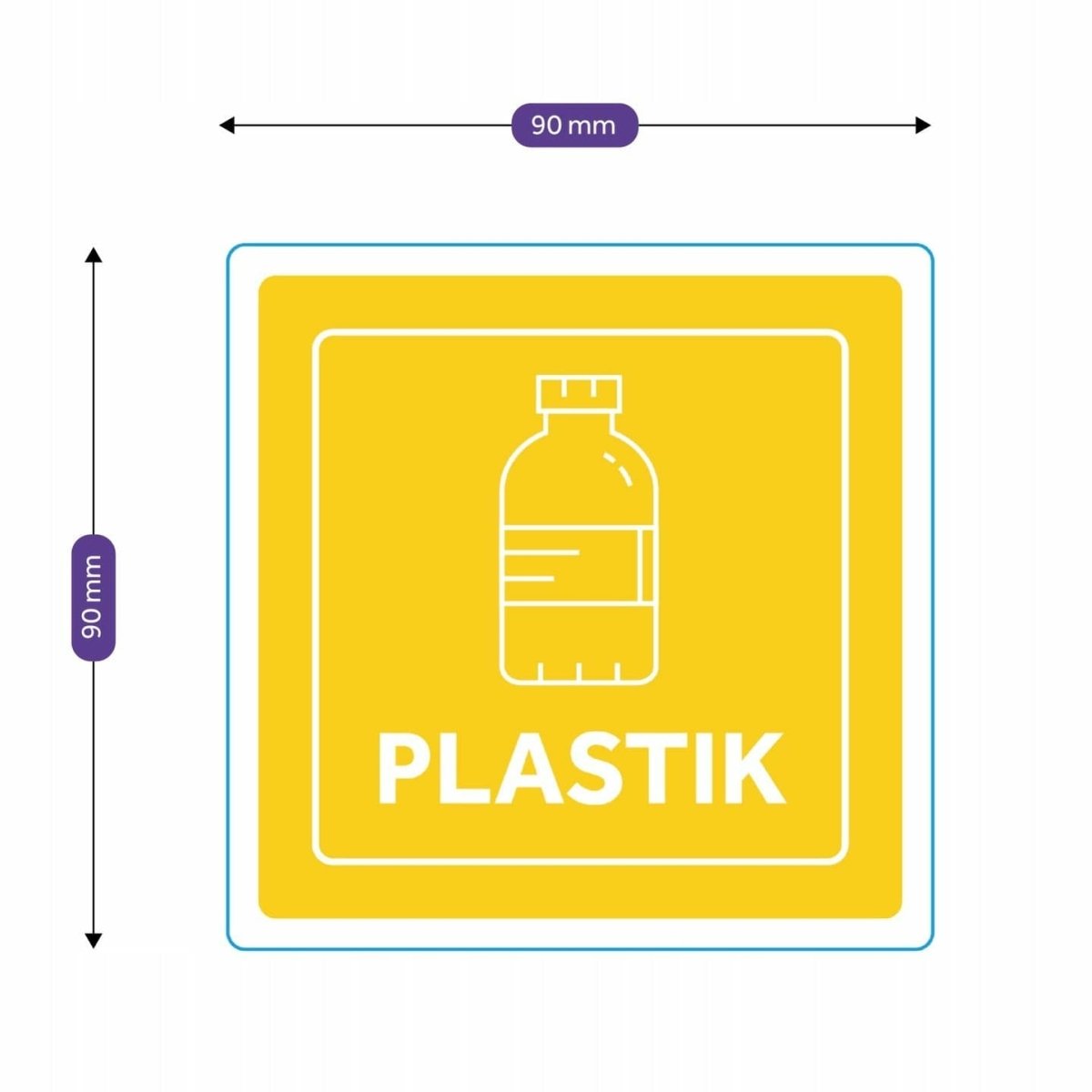 Segregacyjna naklejka na kosze do firmy PLASTIK Sticky Studio