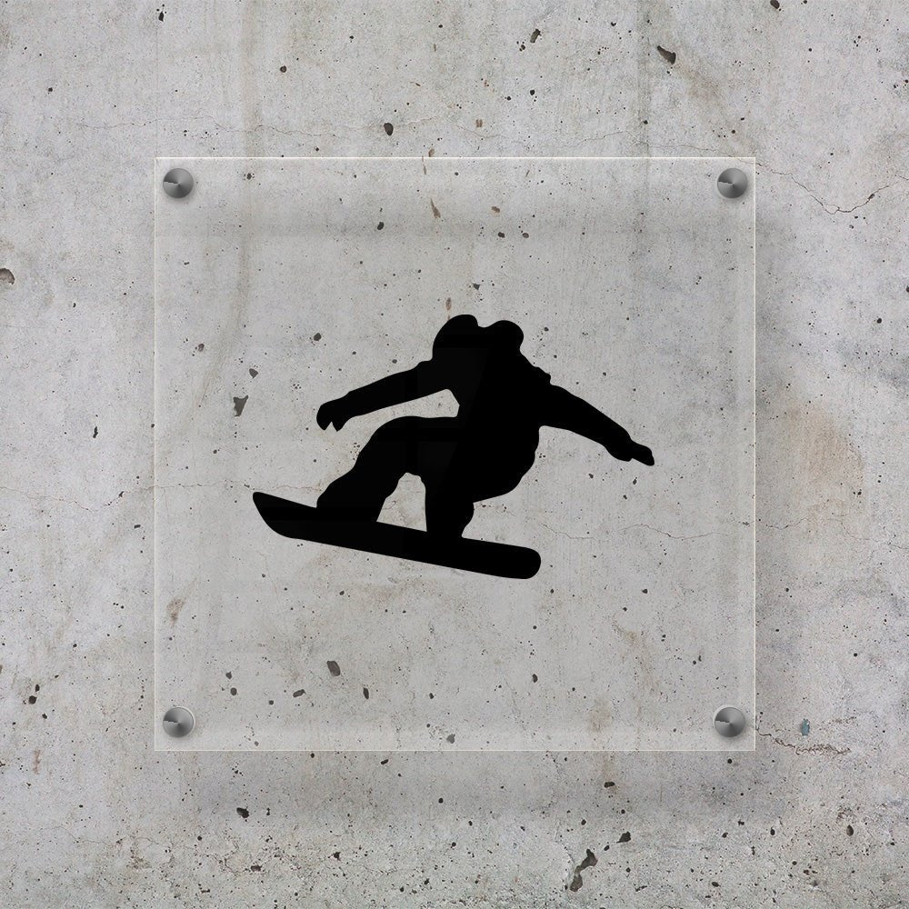 SNOWBOARDING sport Naklejka na szybę, kask czarna Sticky Studio