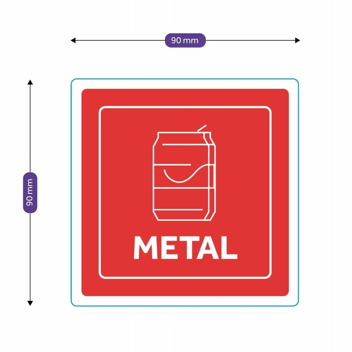 Wodoodporna Naklejka na pojemniki segregacja odpadów METAL Sticky Studio