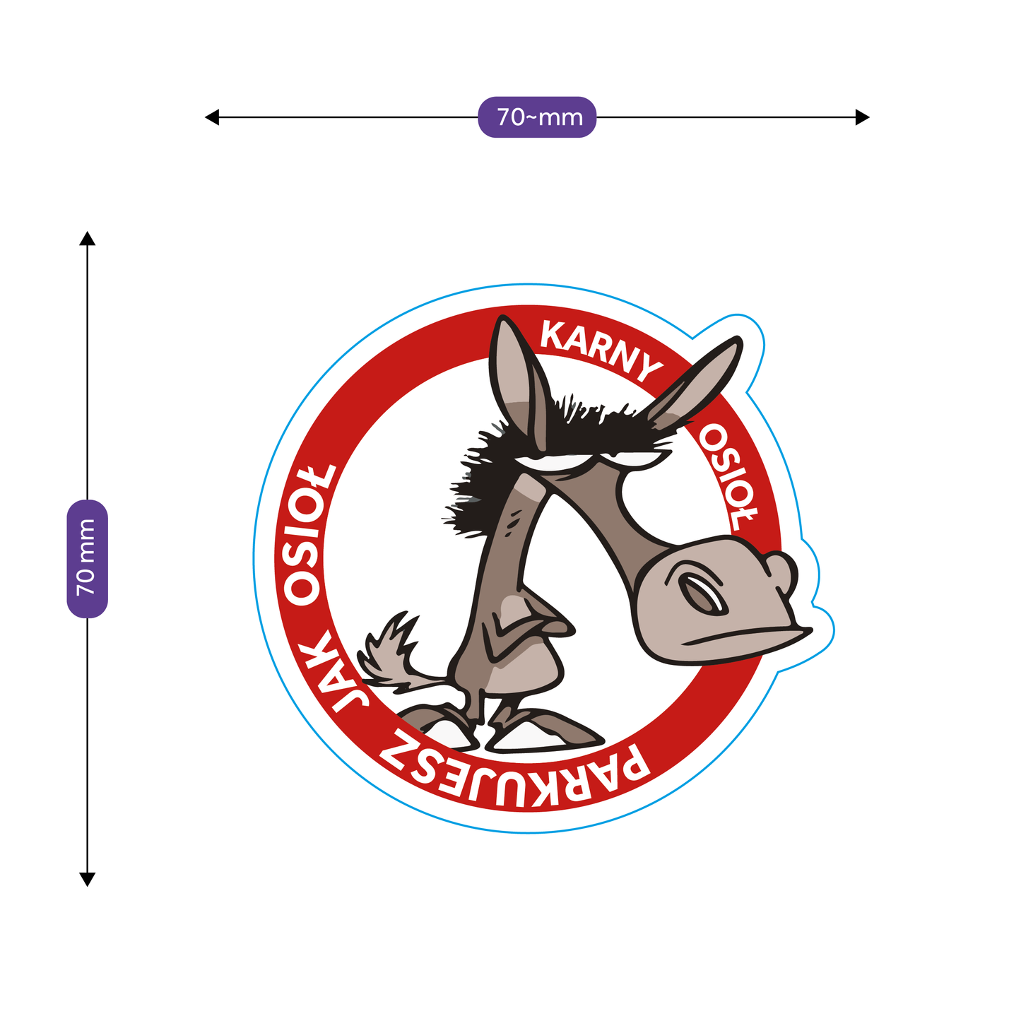 Naklejki karne - wlepy wodoodporne karny Osioł na samochód 50 sztuk Sticky Studio