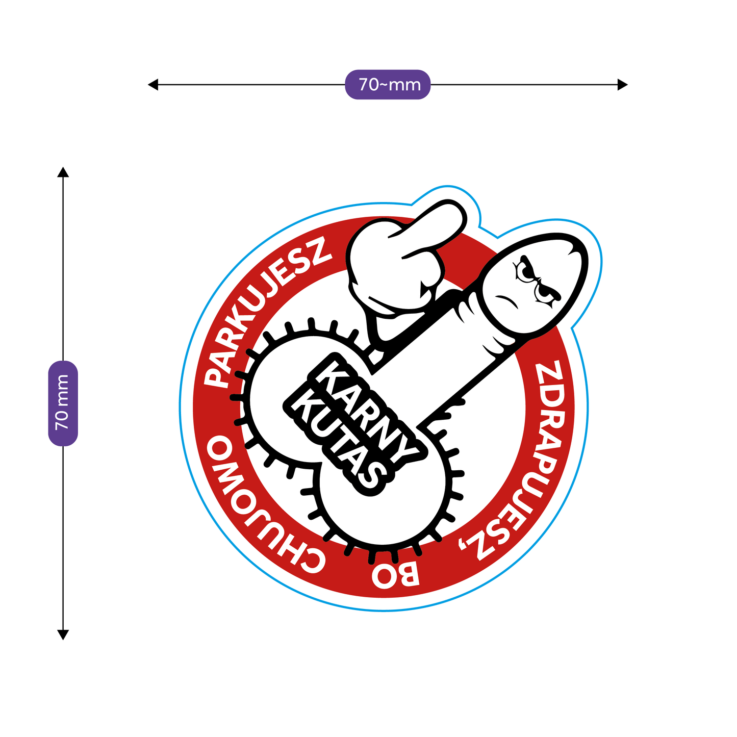 Naklejki karne - wlepy wodoodporne karny faker 50 sztuk Sticky Studio