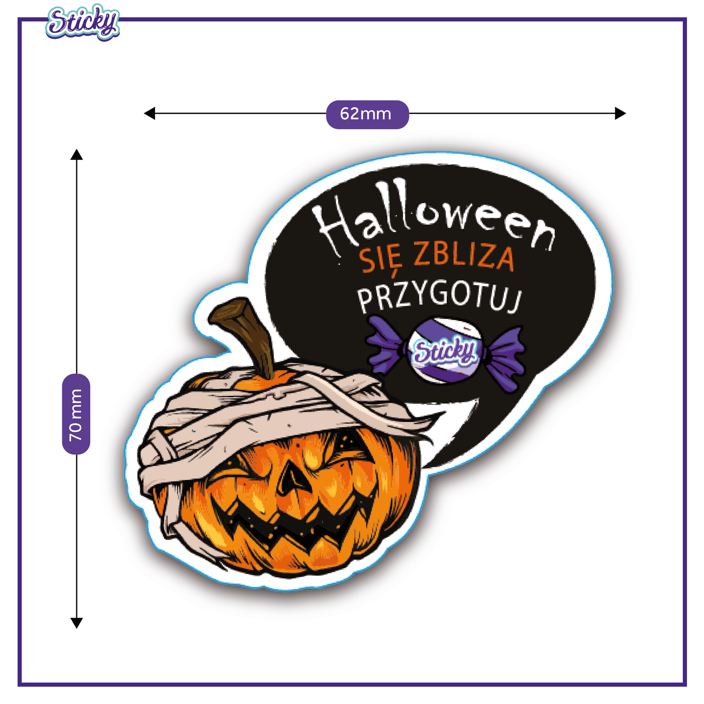 Naklejki Halloween twarz dynia ozdoba PREZENT Sticky Pirk Spark