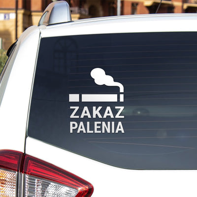 ZAKAZ PALENIA w aucie Naklejka do samochodu czarna Sticky Studio