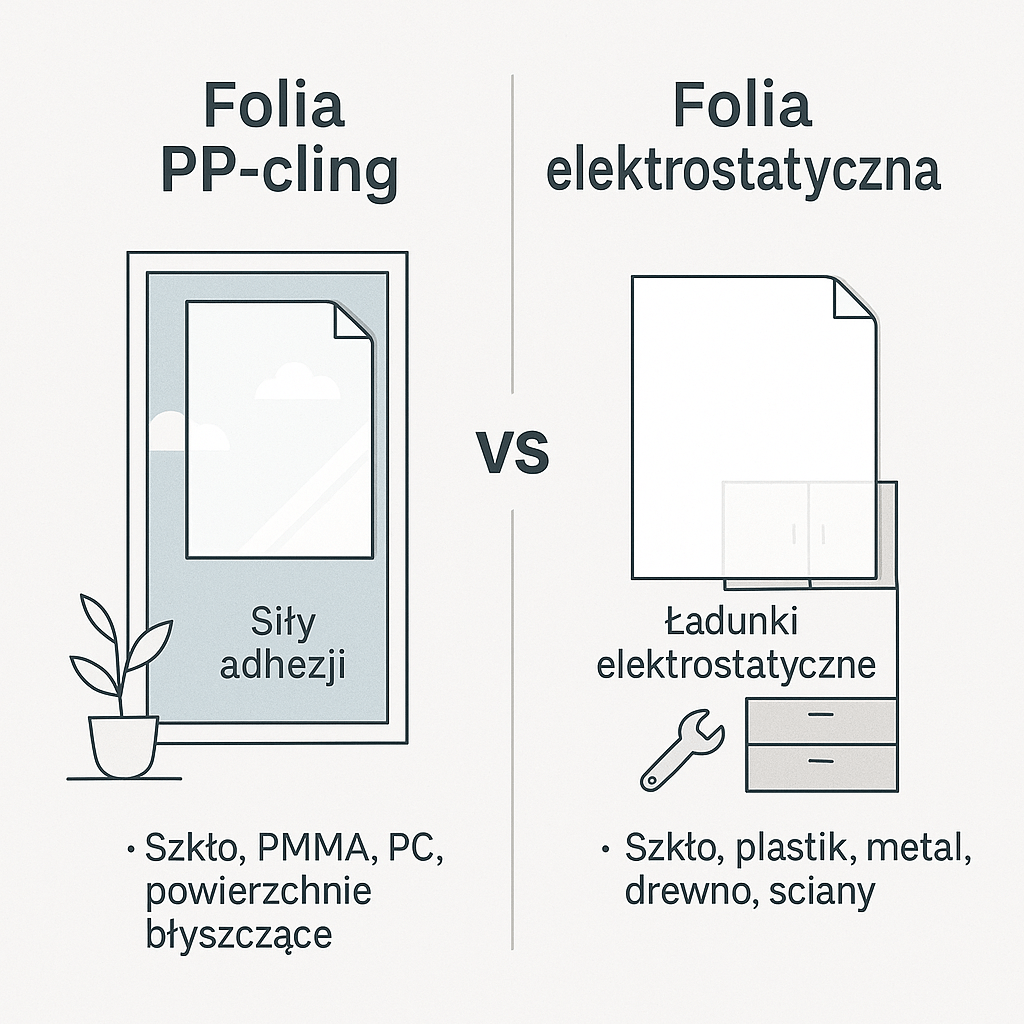 Folia PP-cling a folia elektrostatyczna – czym się różnią i którą wybrać?