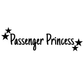 Naklejka PASSENGER PRINCESS na samochód WYTRZYMAŁA FOLIA 10 cm