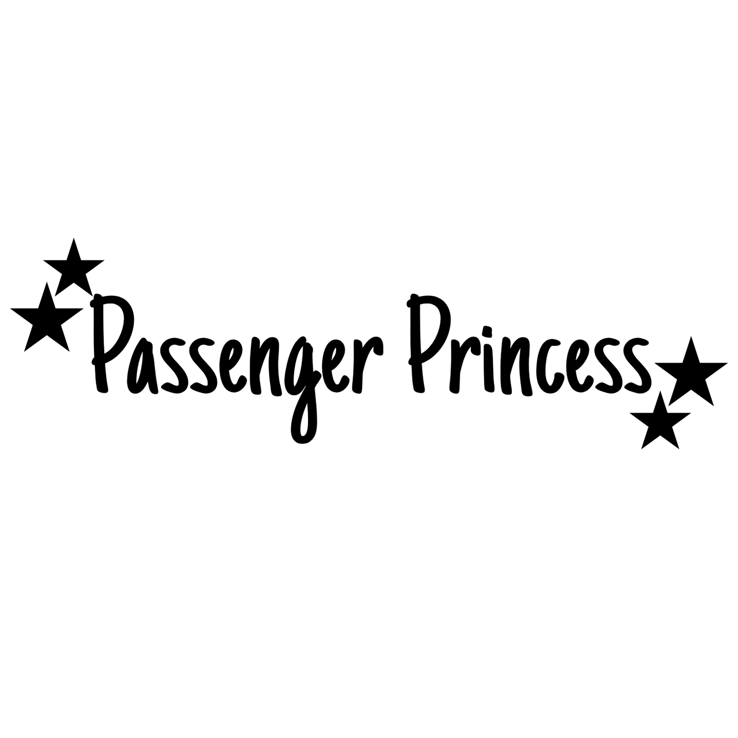 Naklejka PASSENGER PRINCESS na samochód WYTRZYMAŁA FOLIA 10 cm