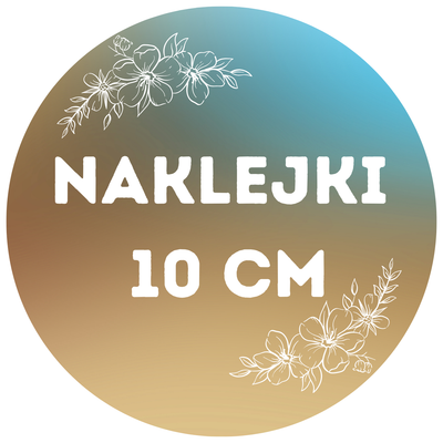 Naklejki reklamowe z logo 10 cm — 36 szt · papier · okrągłe