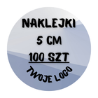Naklejki Z TWOIM NADRUKIEM Okrągłe x100 LOGO NAPIS ETYKIETA 5 CM FOLIA