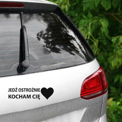 naklejka na auto z własnym wzorem czarna biała czerwona
