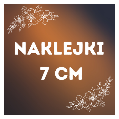 Naklejki reklamowe z logo 7 cm — 72 szt · papier · kwadratowe